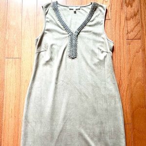 💗SPENSE- Taupe Dress with Silver & Rhinestones